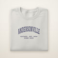 Andersonville Chicago Home 2026 Embroidered Crewneck — Navy Thread on Ash