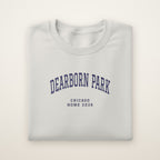 Dearborn Park Chicago Home 2026 Embroidered Crewneck — Navy Thread on Ash