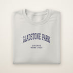 Gladstone Park Chicago Home 2026 Embroidered Crewneck — Navy Thread on Ash