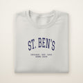 St. Ben's Chicago Home 2026 Embroidered Crewneck — Navy Thread on Ash
