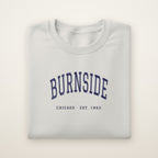 Burnside Chicago Embroidered Crewneck — Navy Thread on Ash