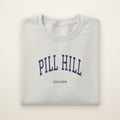 Pill Hill Chicago Embroidered Crewneck — Navy Thread on Ash