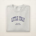 Little Italy Chicago Home 2026 Embroidered Crewneck — Navy Thread on Ash