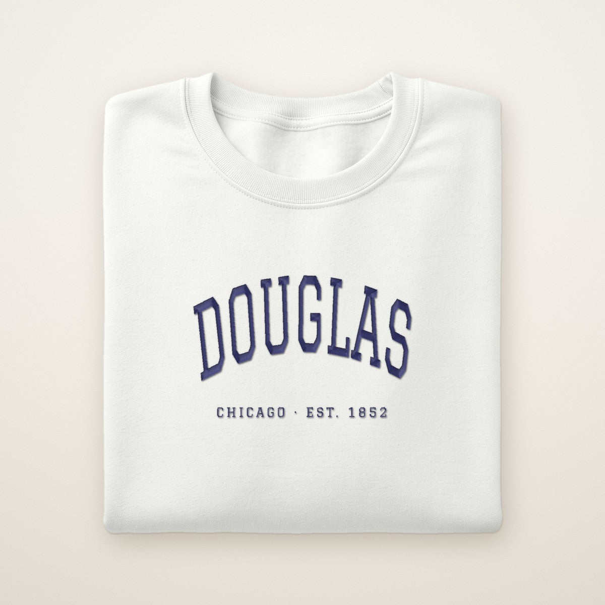 Douglas Chicago Embroidered Crewneck — Navy Thread