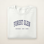 Forest Glen Chicago Embroidered Crewneck — Navy Thread