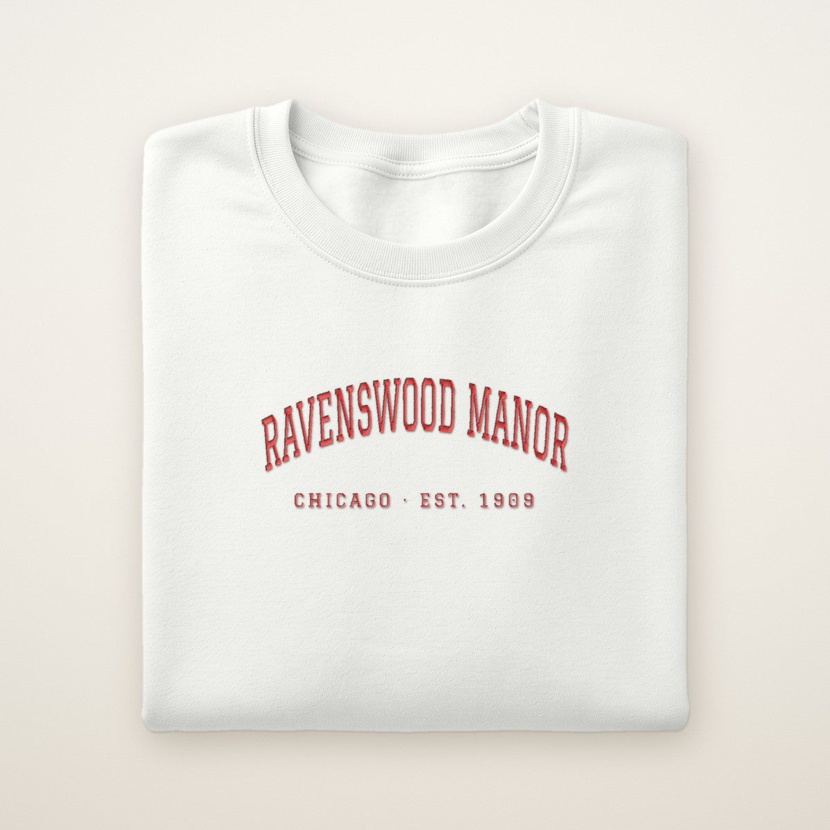 Ravenswood Manor Chicago Embroidered Crewneck — Red Thread