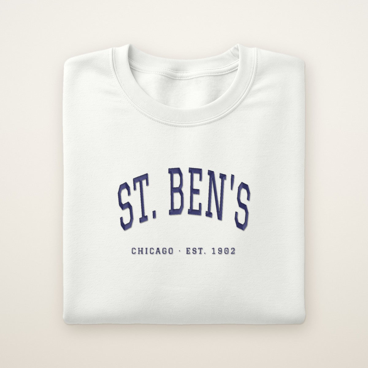 St. Ben's Chicago Embroidered Crewneck — Navy Thread