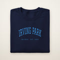 Irving Park Chicago Embroidered Crewneck — Sky Blue Thread
