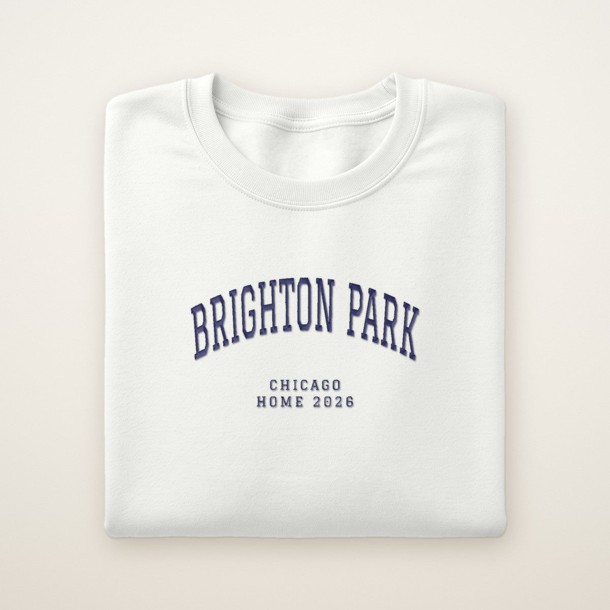 Brighton Park Chicago Home 2026 Embroidered Crewneck — Navy Thread