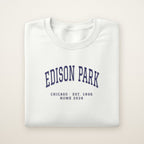 Edison Park Chicago Home 2026 Embroidered Crewneck — Navy Thread