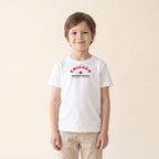 Child wearing the Chicago Basketball Jr. Varsity Youth Tee in White