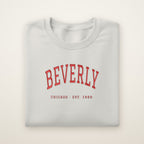 Beverly Chicago embroidered crewneck sweatshirt, Ash, red embroidery