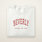 Beverly Chicago embroidered crewneck sweatshirt, White, red embroidery