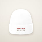 Beverly Chicago Embroidered Cuffed Beanie, Red Thread, front view
