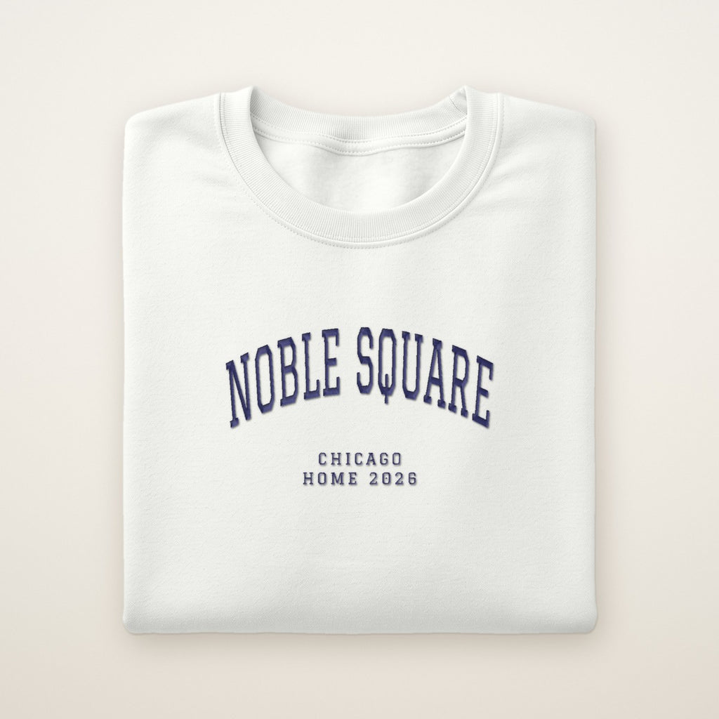 Noble Square Chicago Home 2026 Embroidered Crewneck — Navy Thread