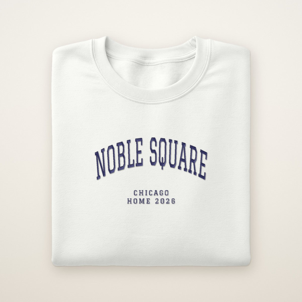 Noble Square Chicago Home 2026 Embroidered Crewneck — Navy Thread