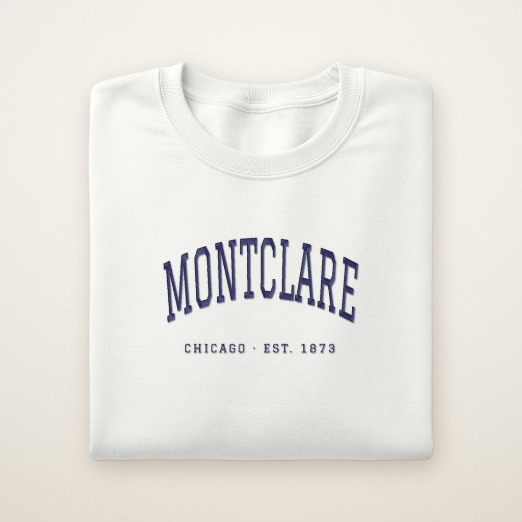 Montclare Chicago Embroidered Crewneck — Navy Thread
