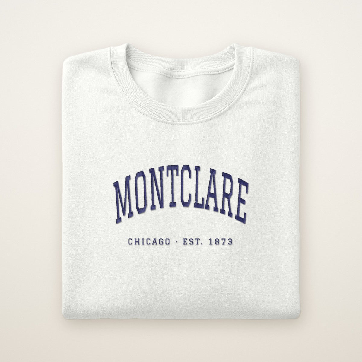 Montclare Chicago Embroidered Crewneck — Navy Thread