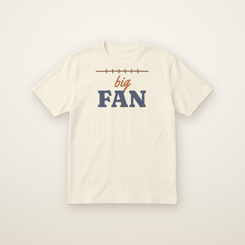Big Fan Tee in Ivory, flat lay on ivory