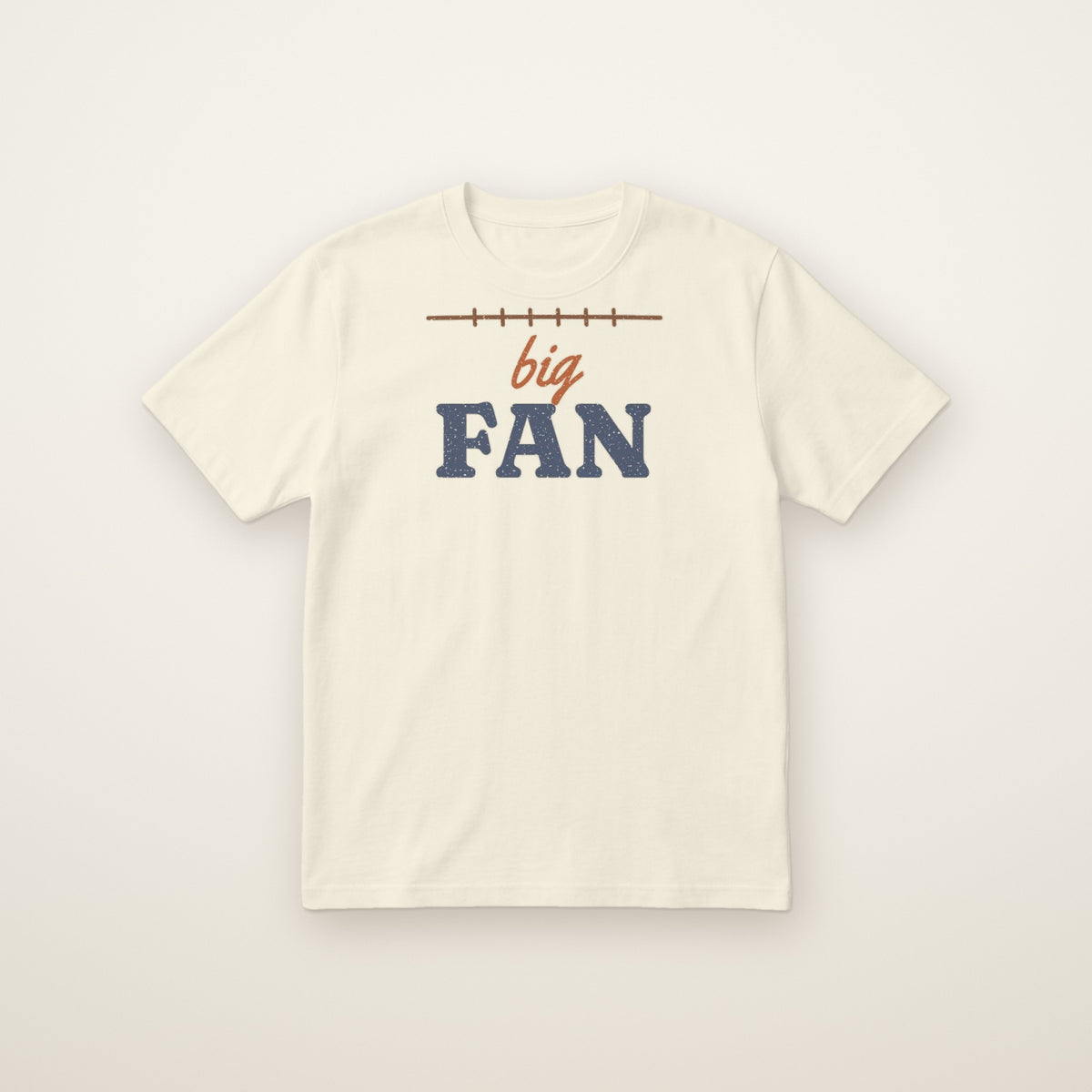 Big Fan Tee in Ivory, flat lay on ivory