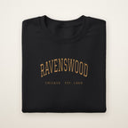 Ravenswood Chicago Embroidered Crewneck — Gold Thread on Black
