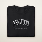 Kenwood Chicago Embroidered Crewneck — White Thread on Black