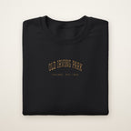 Old Irving Park Chicago Embroidered Crewneck — Gold Thread on Black
