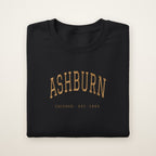 Ashburn Chicago Embroidered Crewneck — Gold Thread on Black