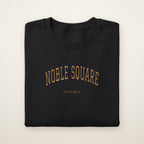 Noble Square Chicago Embroidered Crewneck — Gold Thread on Black