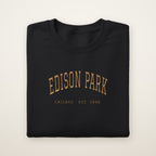 Edison Park Chicago Embroidered Crewneck — Gold Thread on Black