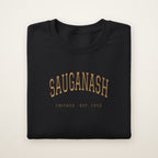Sauganash Chicago Embroidered Crewneck — Gold Thread on Black