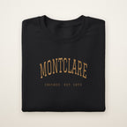 Montclare Chicago Embroidered Crewneck — Gold Thread on Black