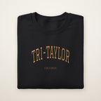 Tri-Taylor Chicago Embroidered Crewneck — Gold Thread on Black