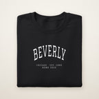 Beverly Chicago Home 2026 Embroidered Crewneck — White Thread on Black
