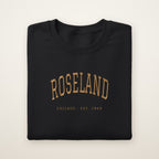 Roseland Chicago Embroidered Crewneck — Gold Thread on Black