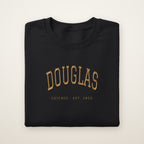 Douglas Chicago Embroidered Crewneck — Gold Thread on Black