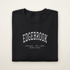 Edgebrook Chicago Home 2026 Embroidered Crewneck — White Thread on Black