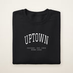 Uptown Chicago Home 2026 Embroidered Crewneck — White Thread on Black
