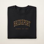 Bridgeport Chicago embroidered crewneck sweatshirt, Black, gold embroidery