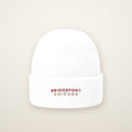 Bridgeport Chicago Embroidered Cuffed Beanie, Red Thread, front view