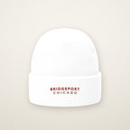 Bridgeport Chicago Embroidered Cuffed Beanie, Red Thread, front view