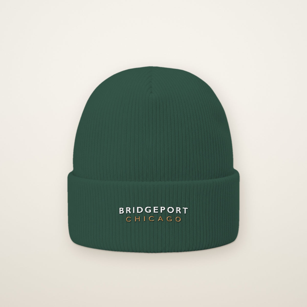 Bridgeport Chicago Embroidered Cuffed Beanie in Spruce