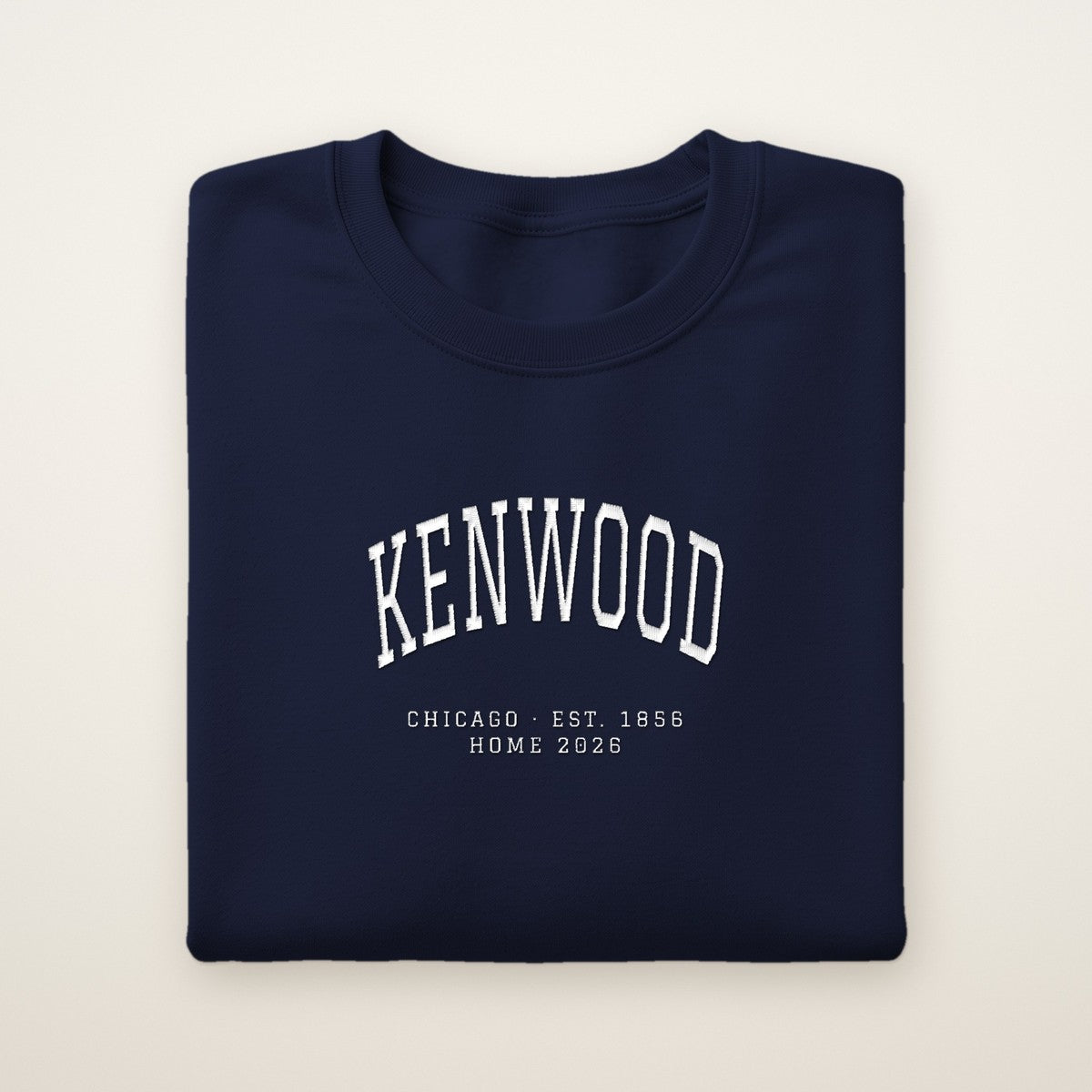 Kenwood Chicago Home 2026 Embroidered Crewneck — White Thread