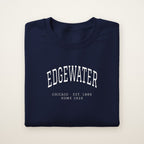 Edgewater Chicago Home 2026 Embroidered Crewneck — White Thread