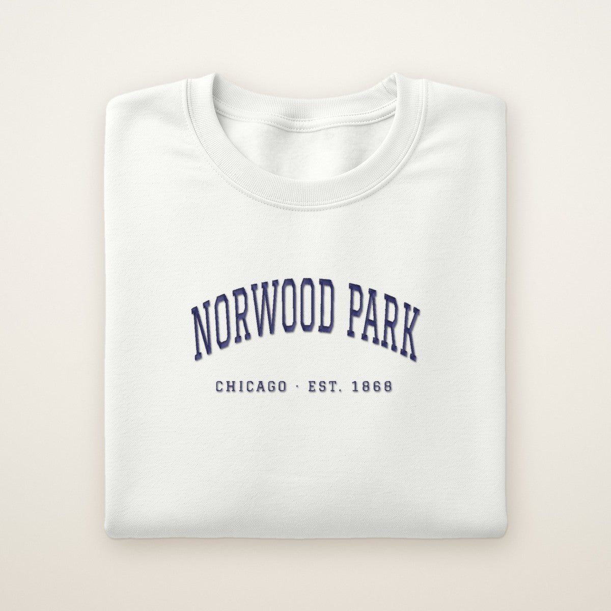 Norwood Park Chicago Embroidered Crewneck — Navy Thread