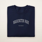 Washington Park Chicago Embroidered Crewneck — White Thread