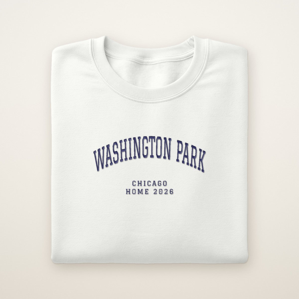 Washington Park Chicago Home 2026 Embroidered Crewneck — Navy Thread