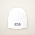 Roscoe Village Chicago Embroidered Cuffed Beanie — Navy Thread