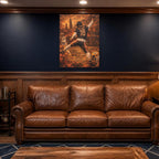 Caleb Williams Canvas Wall Art | Painted Chicago Skyline in a man cave