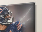 Chicago Bears Caleb Williams Canvas Wall Art | Vertical — close-up of the gallery-wrapped corner and 1.25-inch edge